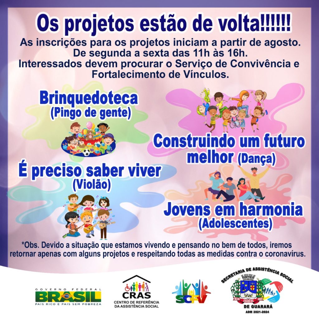 Os Projetos estão de volta!